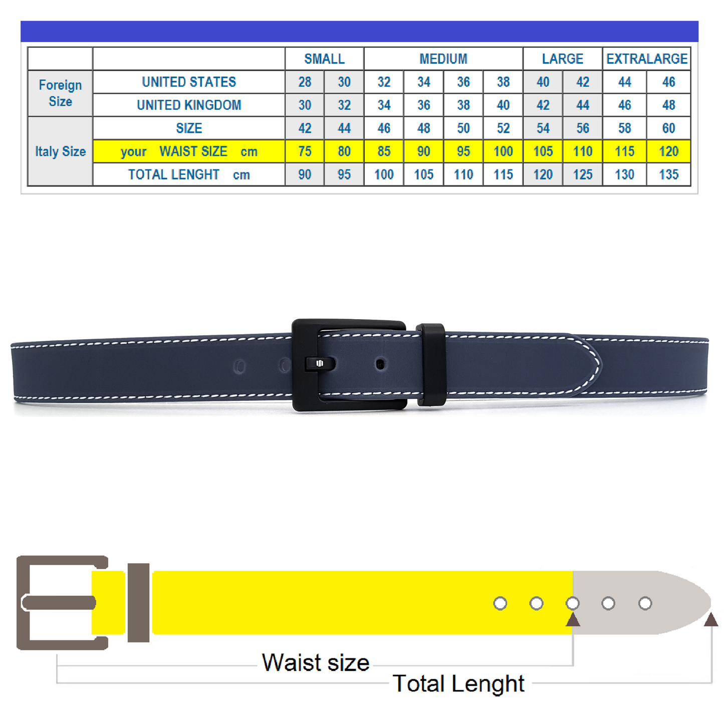 Cintura uomo Blu Evolution Belt Basic