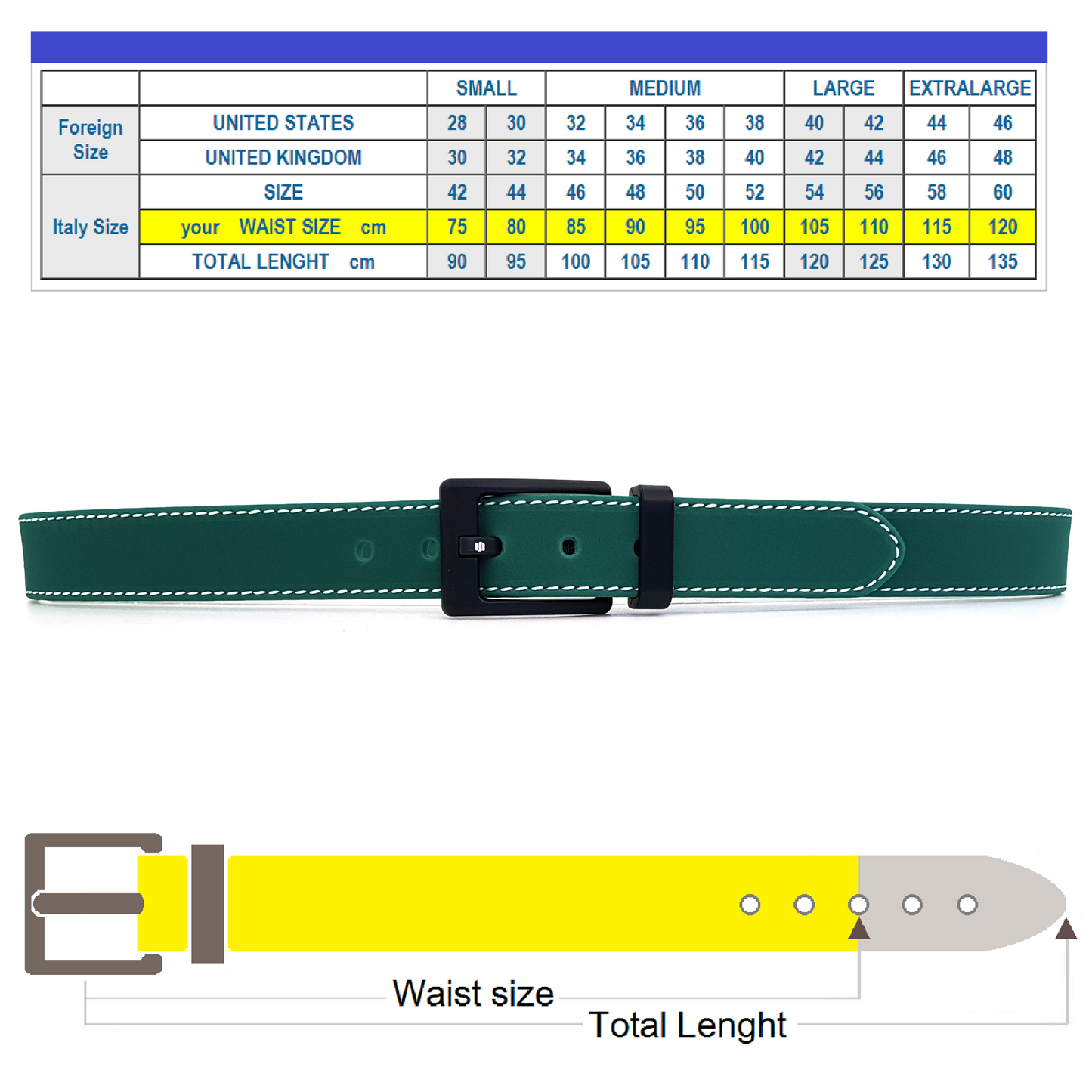 Cintura uomo Verde Bottiglia Evolution Belt Basic